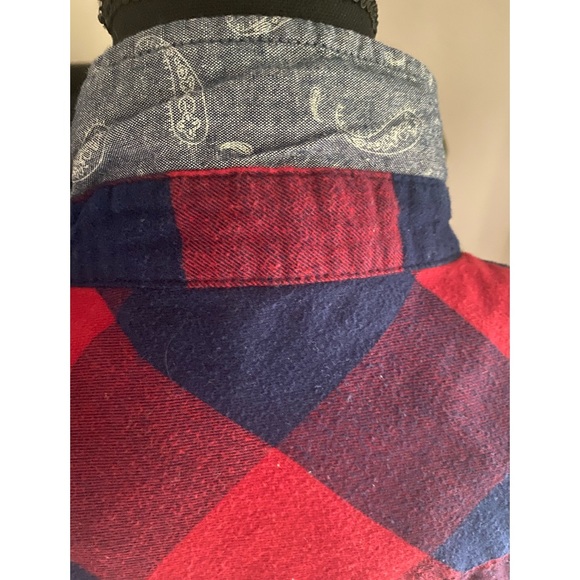 Flannel Flannel Flannel Camp Shirt long sleeve in a Blue & Red Check, M - Picture 4 of 6